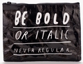 Bold Italic Zipper Tasche Blue Q